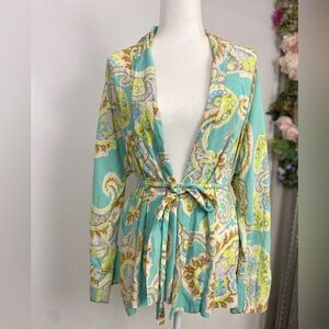 Zara Printed Short Kimono Top Size Small